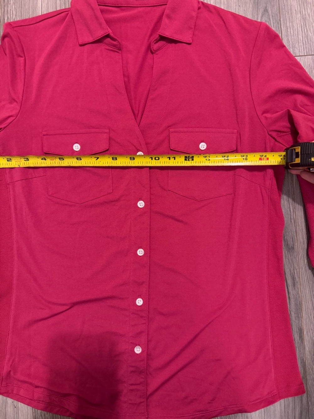 J. McLaughlin Raspberry Button-Front Jersey Shirt - Picture 5 of 6